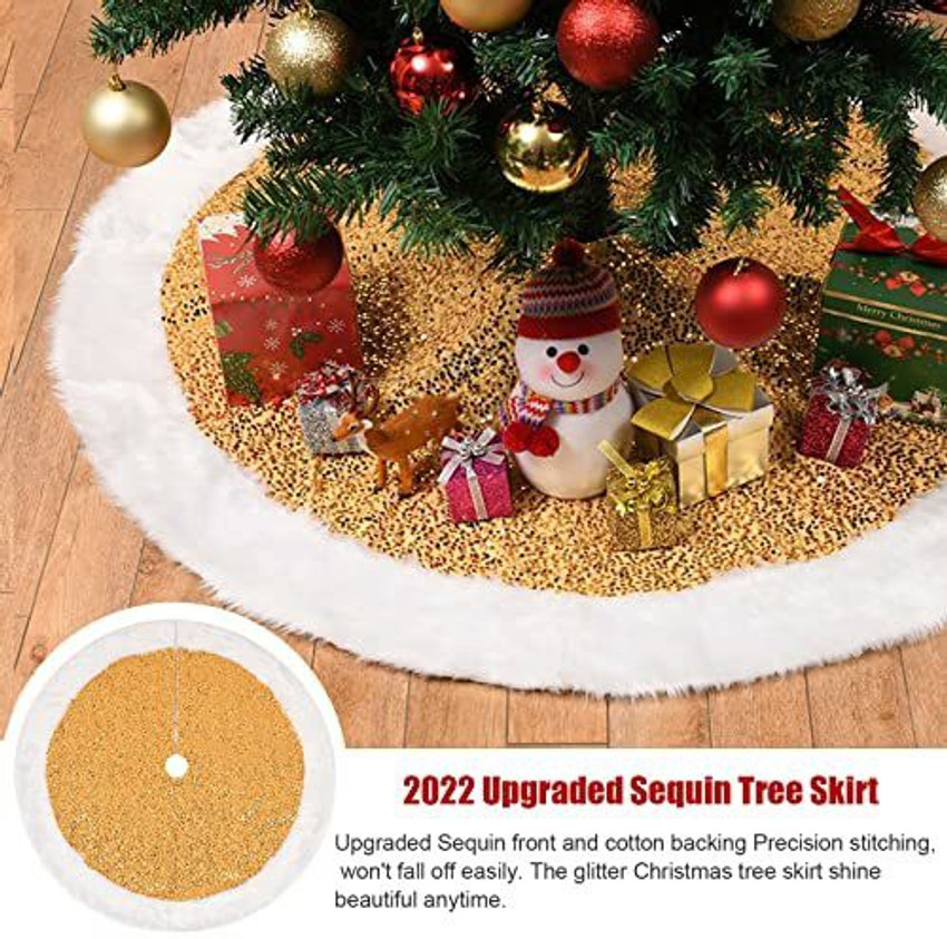 Gold sequin tree skirt top