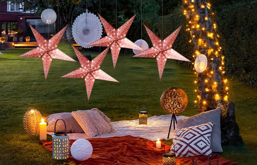 Hanging star christmas shop lights