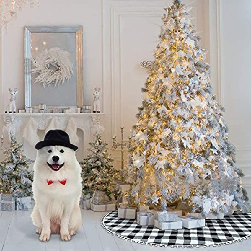 Kalopro Christmas Tree Skirt 48Inch Large Tree Skirt White And