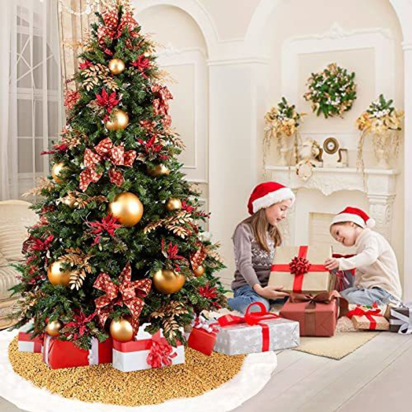 Gold sequin new arrivals tree skirt