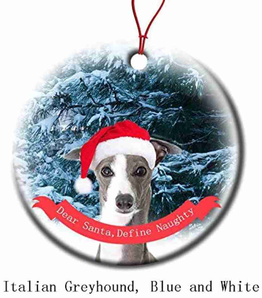 Cheyan Santa Hat Porcelain Hanging Holiday Ornament Italian