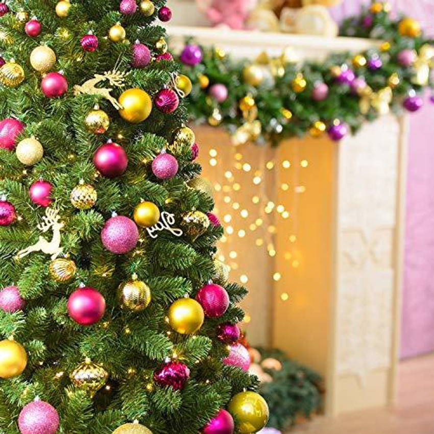 Pink christmas ornaments balls on sale