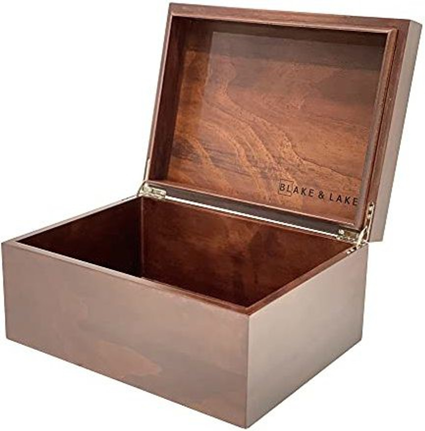 Flat wooden box with lid on sale