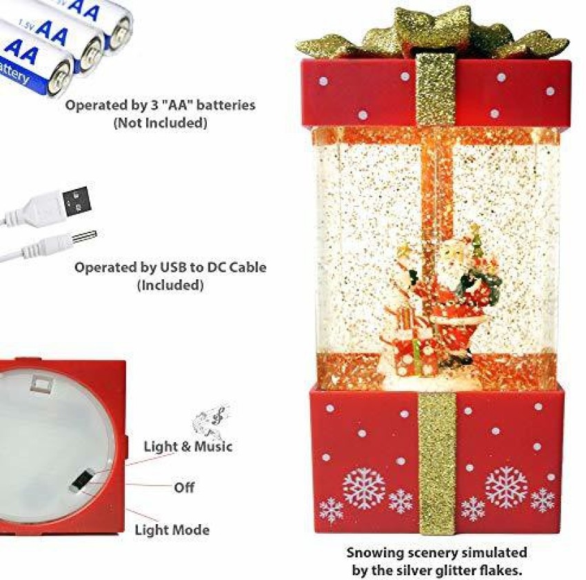Kuda Moda Christmas Globes Musical Gift Box Style Battery Operated Led  Lighted Hanging Snow Flake Pack of 1 Price in India - Buy Kuda Moda  Christmas Globes Musical Gift Box Style Battery