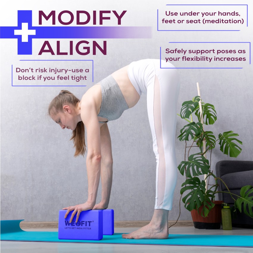 Blue / Pink Yoga Block Foam Brick Stretching Fitness Aid Gym