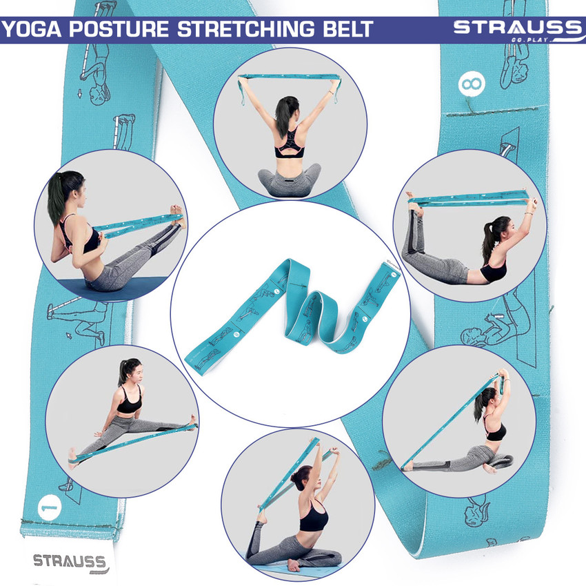 Strauss Multi 8 Loop Yoga Strap for Stretching Yoga Stretch Strap Resistance Band Cotton Yoga Strap Price in India Buy Strauss Multi 8 Loop Yoga Strap for Stretching