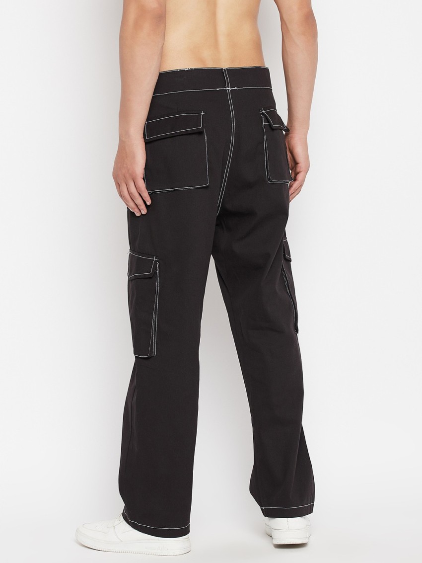 Contrast stitch cargo jeans