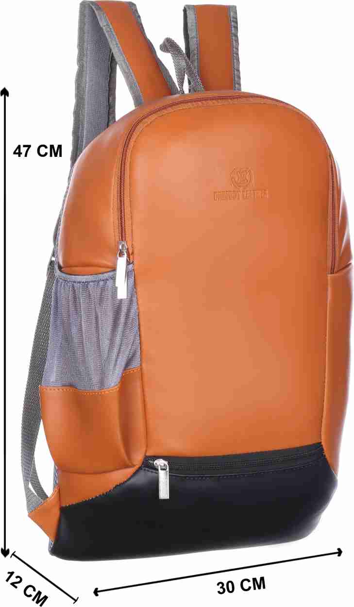 perfect leather Mercedes look stylish college office causal bag for men 15  L Laptop Backpack Tan - Price in India