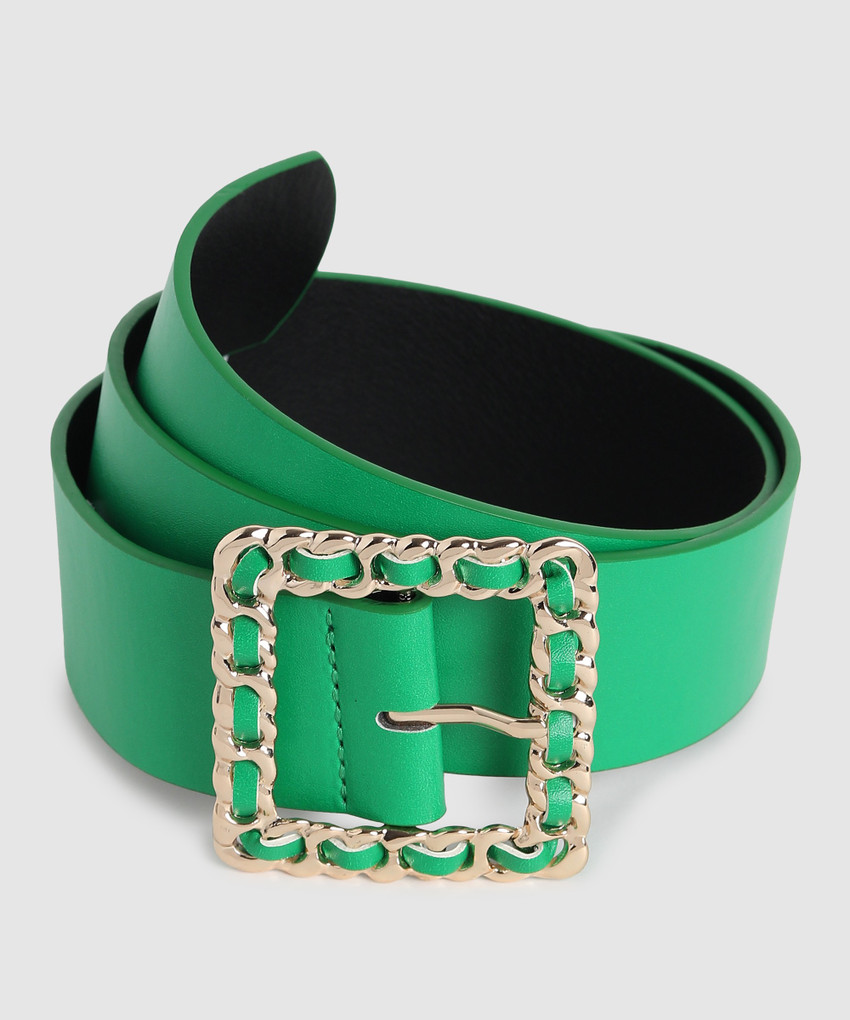 Haute Sauce Women Casual Green Artificial Leather Belt Green