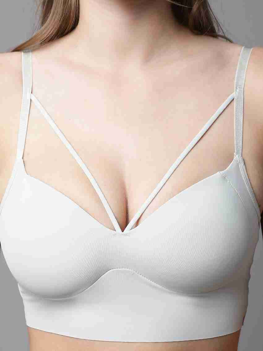 Buy PrettyCat Lightly Lined Full Coverage Bralette - Beige at Rs