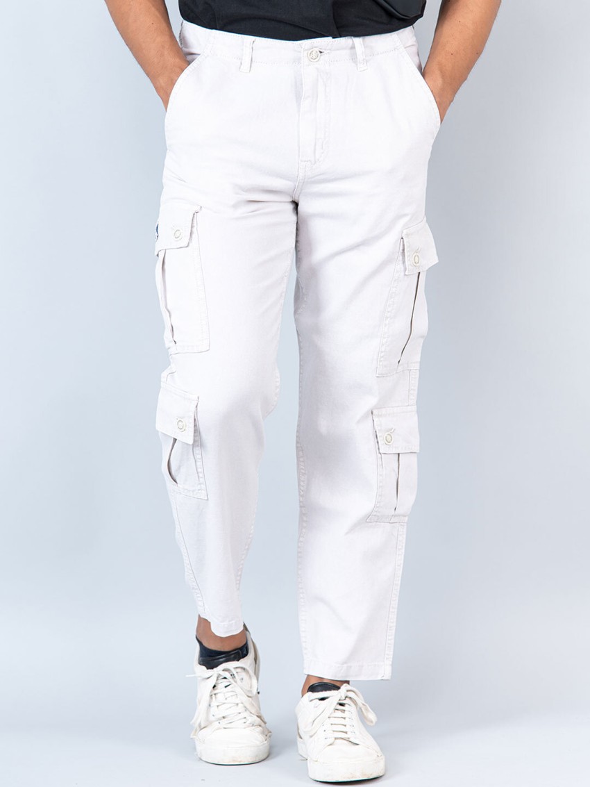 Buy TISTABENE Solid Linen Relaxed Fit Men's Cargo Pants