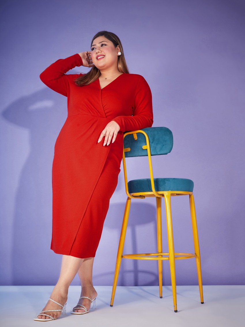 Red deals dress curve