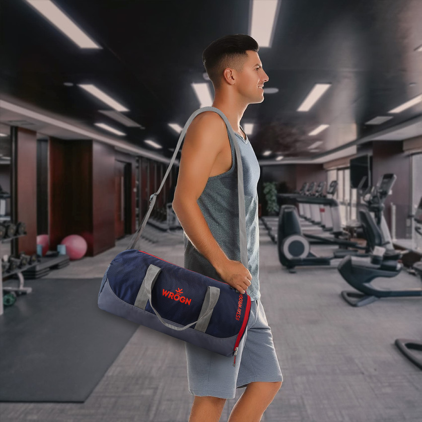 WROGN Fit Pack Pro Sports Duffel Gym bag with Shoe Pocket Gym Duffel Bag Navy Blue Price in India Flipkart