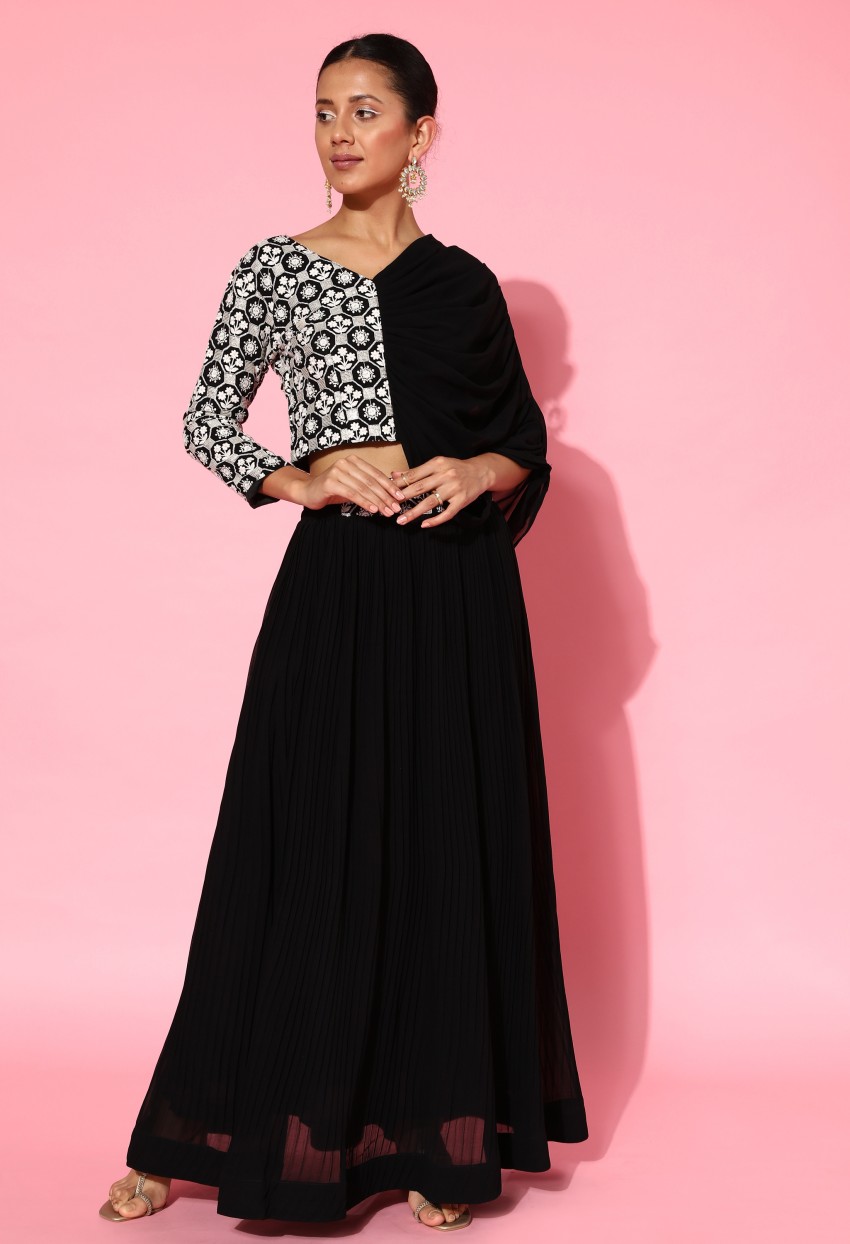 Long skirt with outlet crop top flipkart