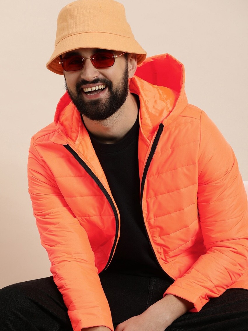 Orange puffer store jacket mens