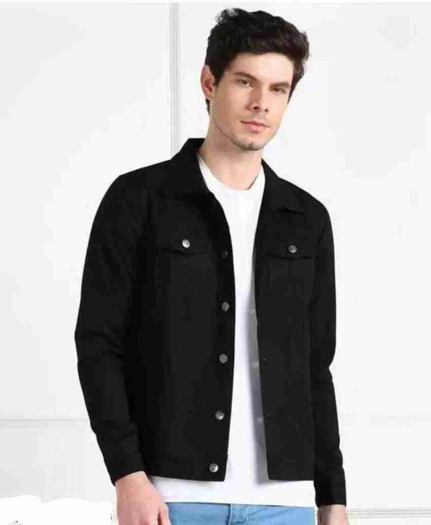 Black colour denim sales jacket