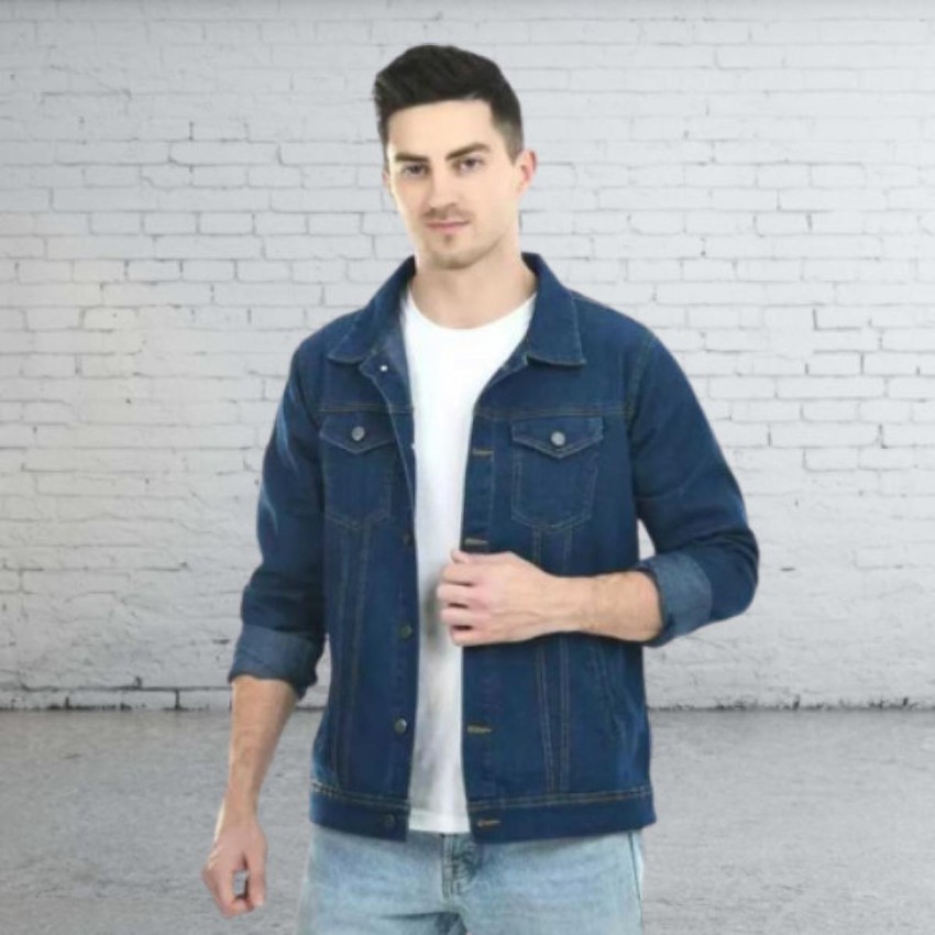 Karvaan Fashions Full Sleeve Solid Men Denim Jacket - Buy Karvaan Fashions  Full Sleeve Solid Men Denim Jacket Online at Best Prices in India