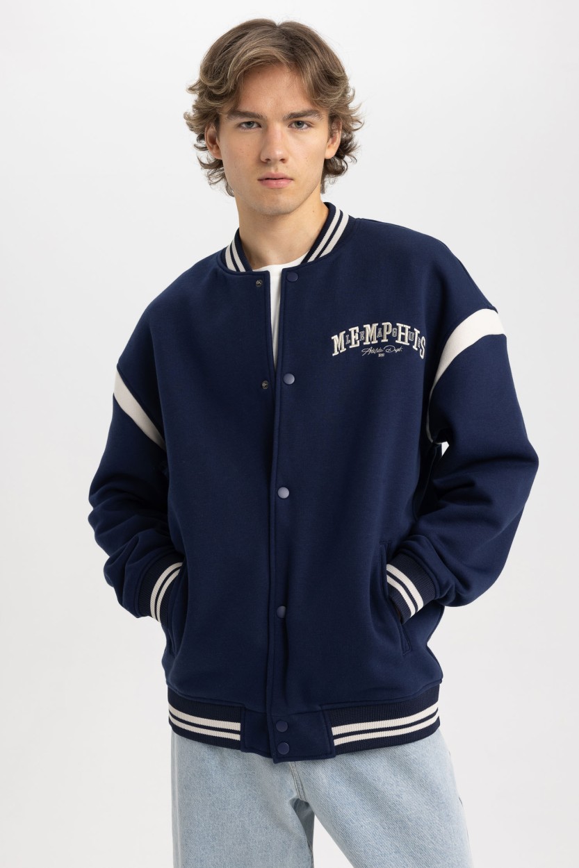 Mens blue varsity discount jacket