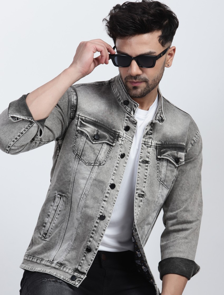 Jean jacket hotsell with gray sleeves