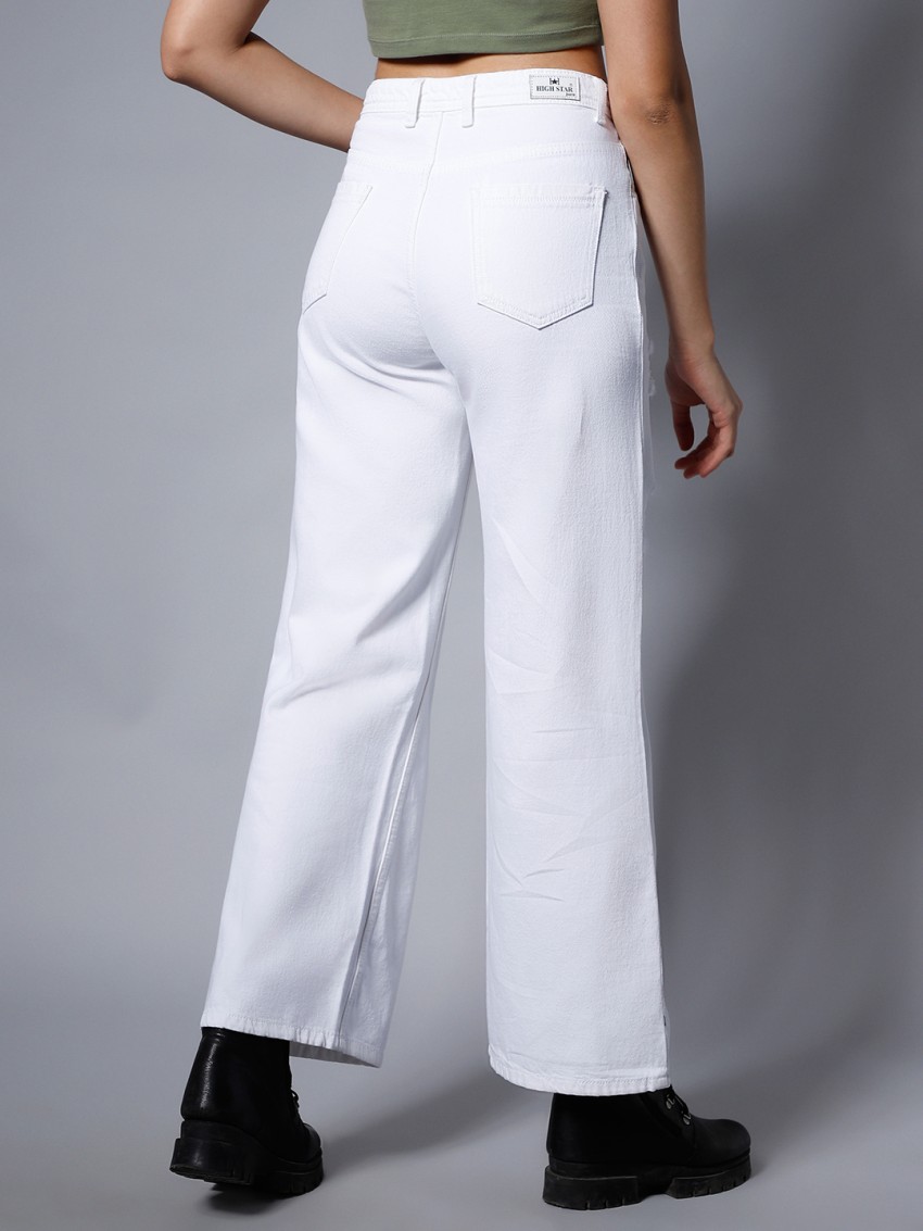 High Star Flared Women White Jeans - Buy High Star Flared Women White Jeans  Online at Best Prices in India