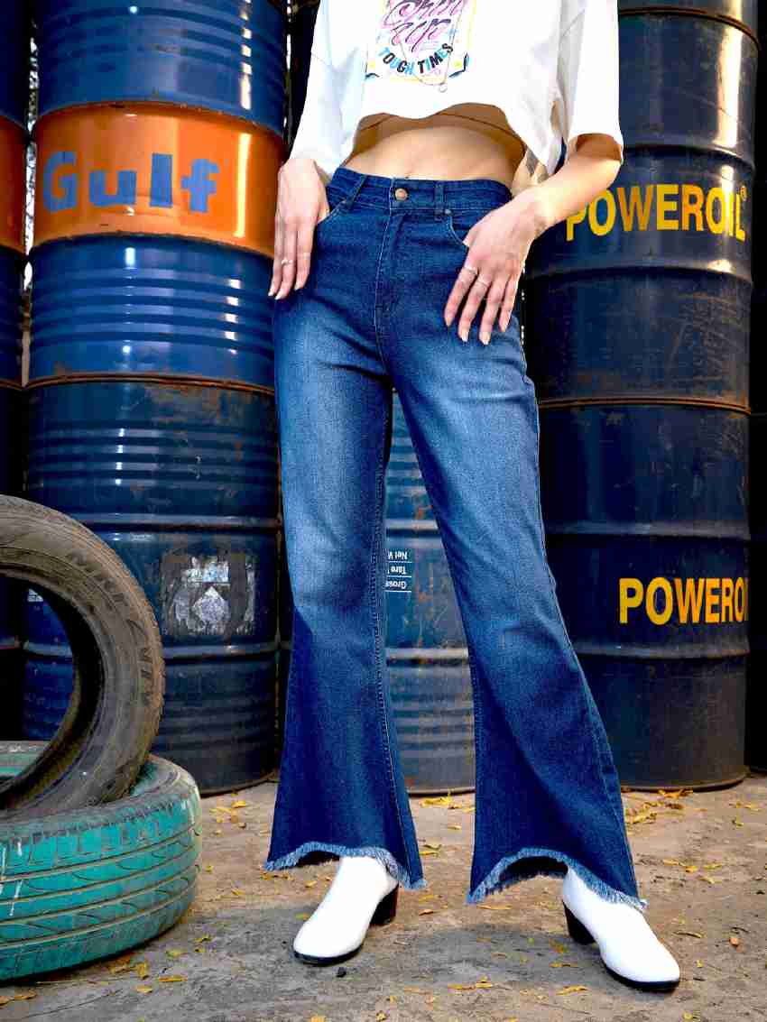 Buy Girls Navy Bell Bottom Jeans Online at Sassafras