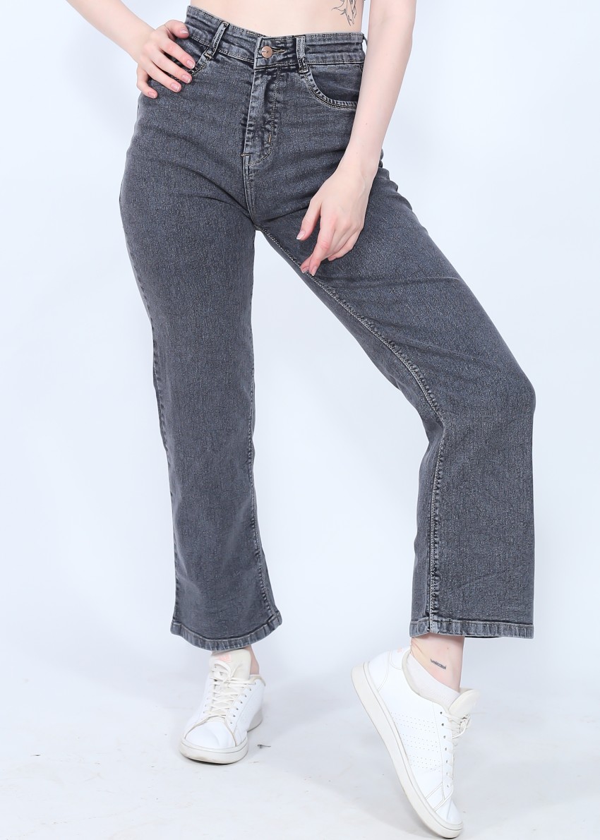 Buy SKYGLORY-High Waist Straight-Leg Denim Jeans for Women and  Girls-Embrace The Trend of a Relaxed fit, Boyfriend, Baggy, Bootcut, Loose  fit, Wide Leg, Regular-Perfect for Casual Style! (28, Black) at