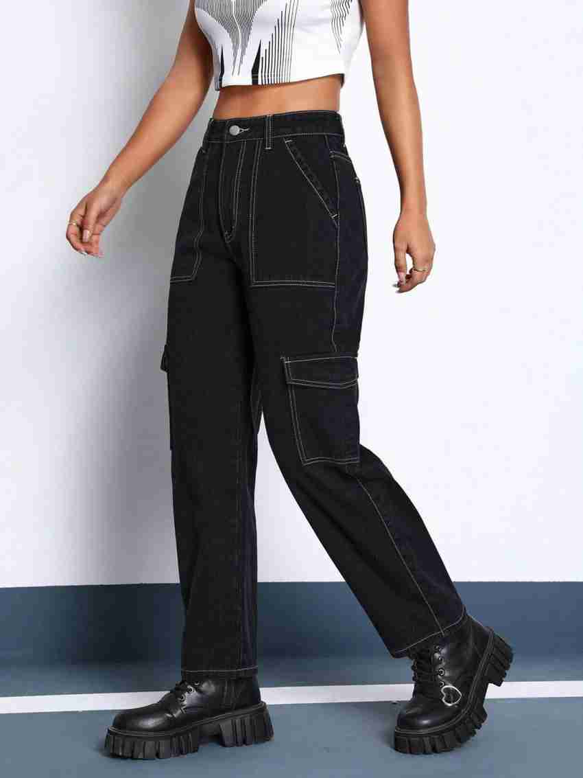 KOTTY Cargo Regular Women Black Jeans - Buy KOTTY Cargo Regular Women Black  Jeans Online at Best Prices in India