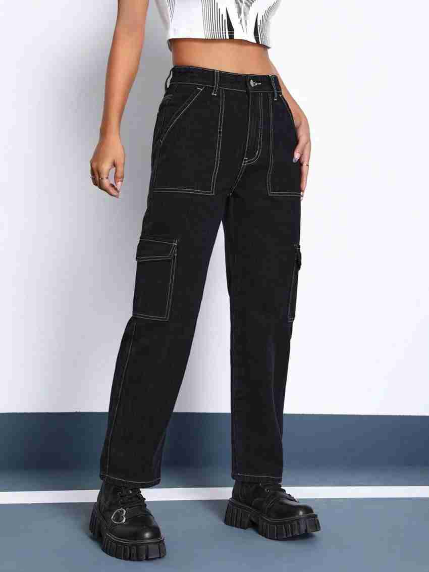 KOTTY Cargo Regular Women Black Jeans - Buy KOTTY Cargo Regular