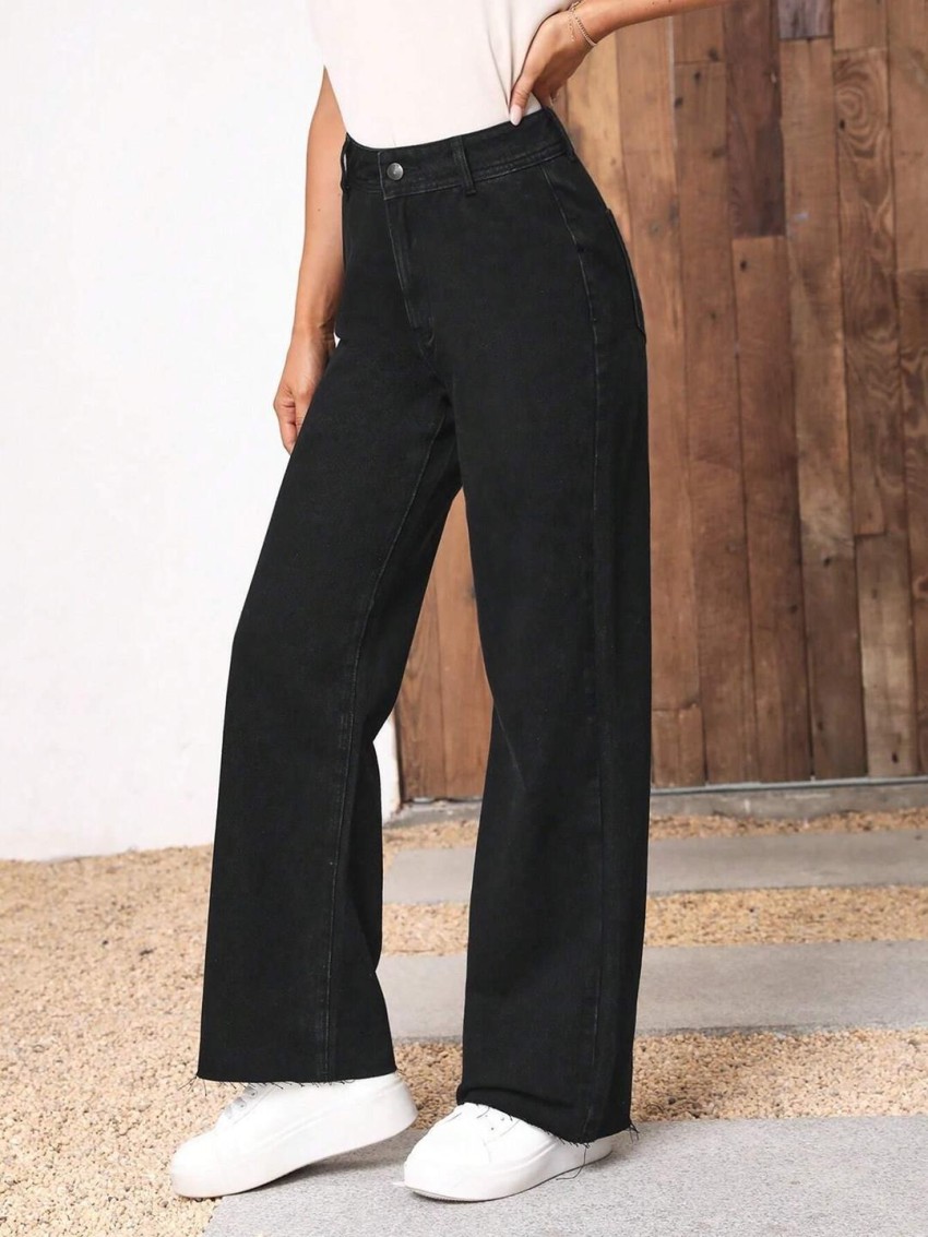 KOTTY Flared Women Black Jeans - Buy KOTTY Flared Women Black Jeans Online  at Best Prices in India