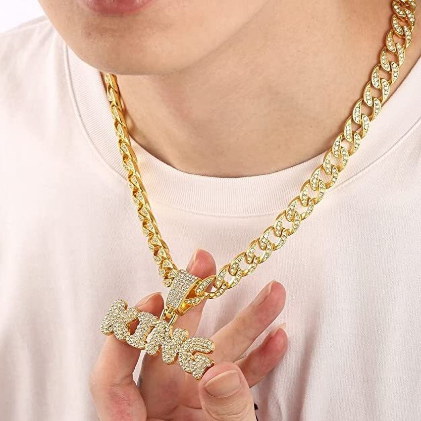 Buy KRYSTALZ Men Mc Stan Hindi Pendant Cuban Link Necklace Iced