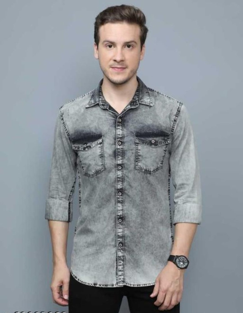 H and online m denim shirts