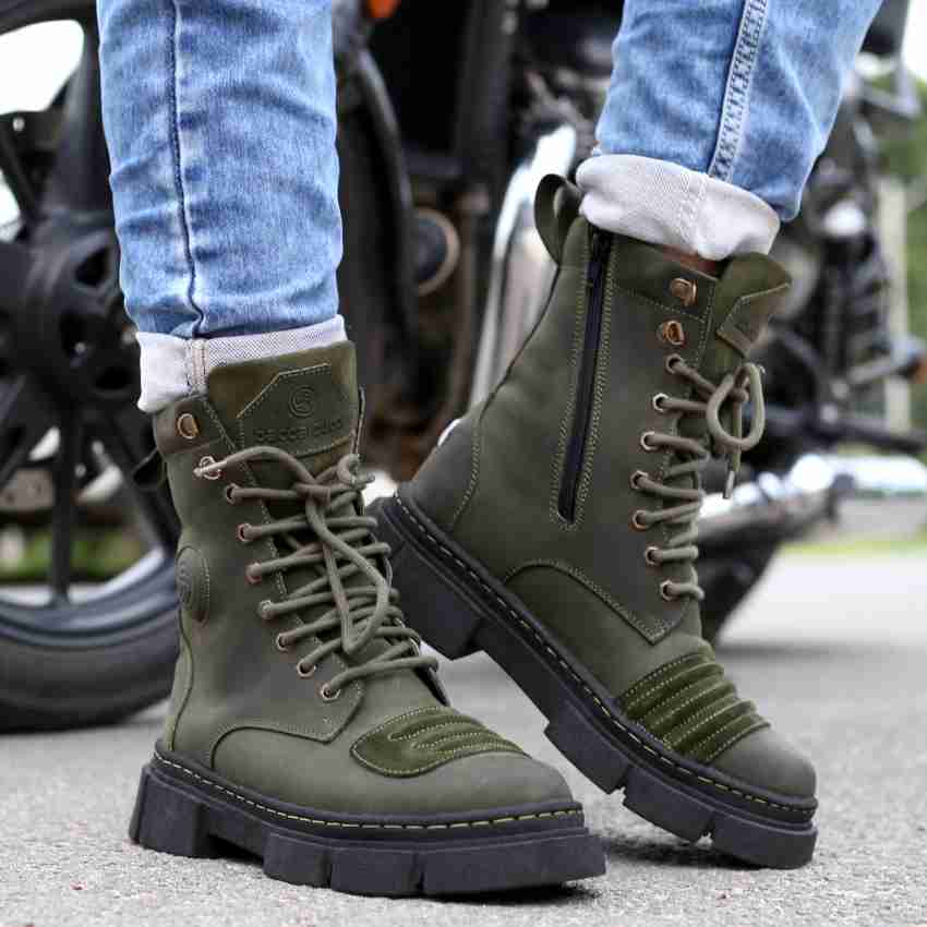 Olive green combat clearance boots