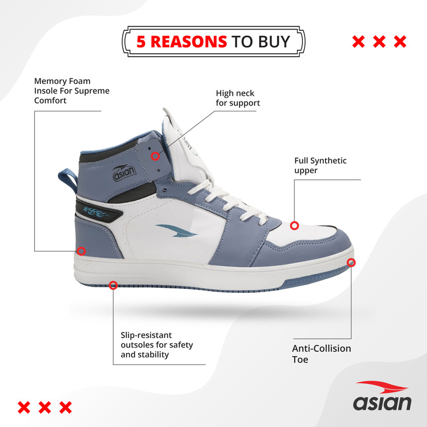 asian Sneaker Casual Shoes for Men Soft Cushioned Insole Slip Resistance High Tops For Men