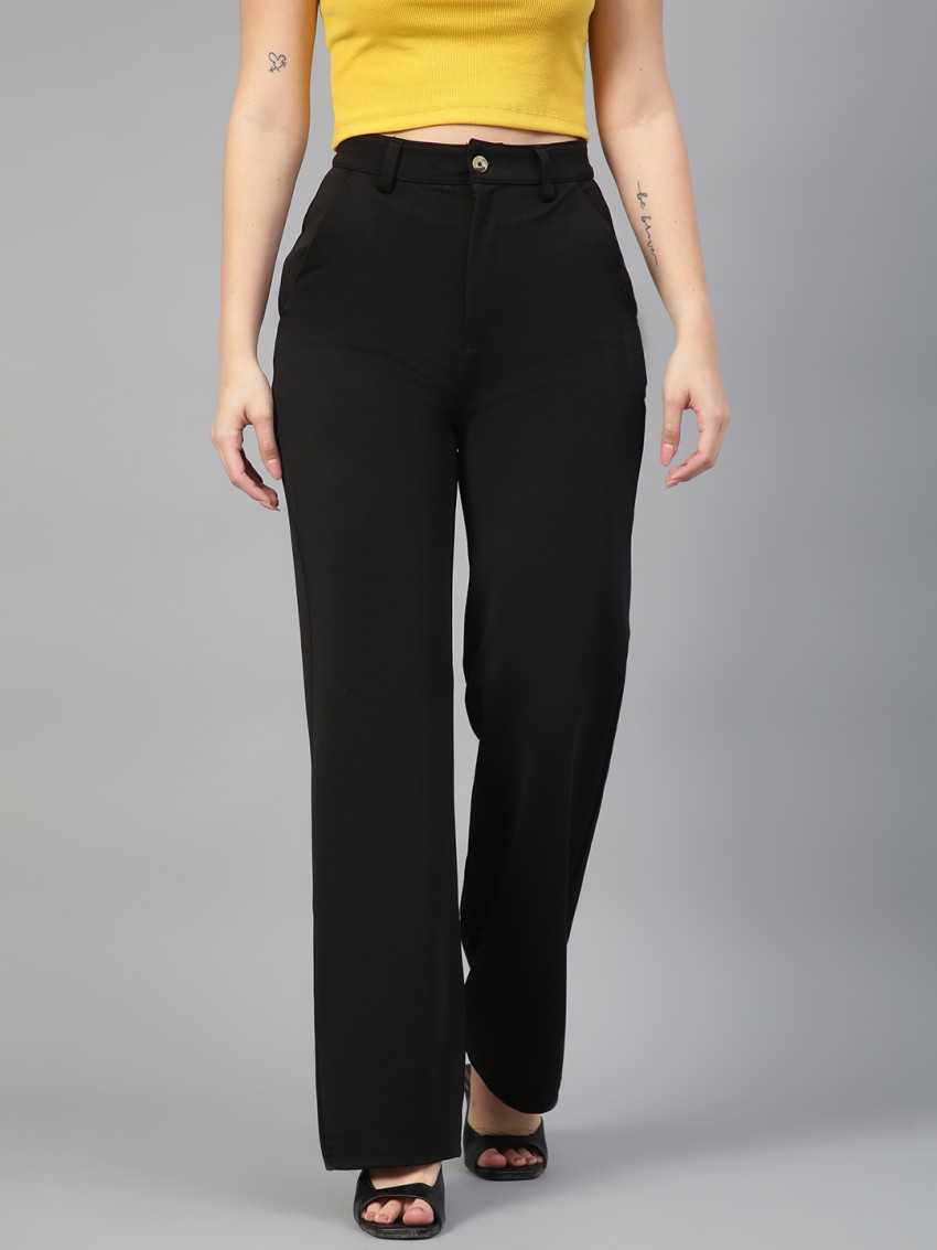 KOTTY Regular Fit Women Black Trousers - Buy KOTTY Regular Fit