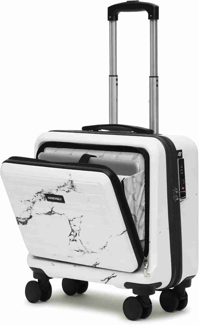 Assembly Premium Overnighter Cabin Trolley Bag with Laptop Compartment TSA Lock Marble Cabin Suitcase 4 Wheels 16 inch