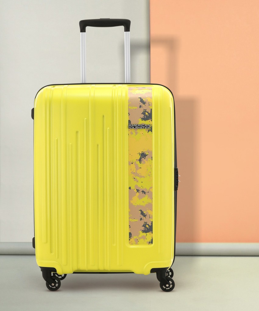 American tourister yellow trolley bag sale