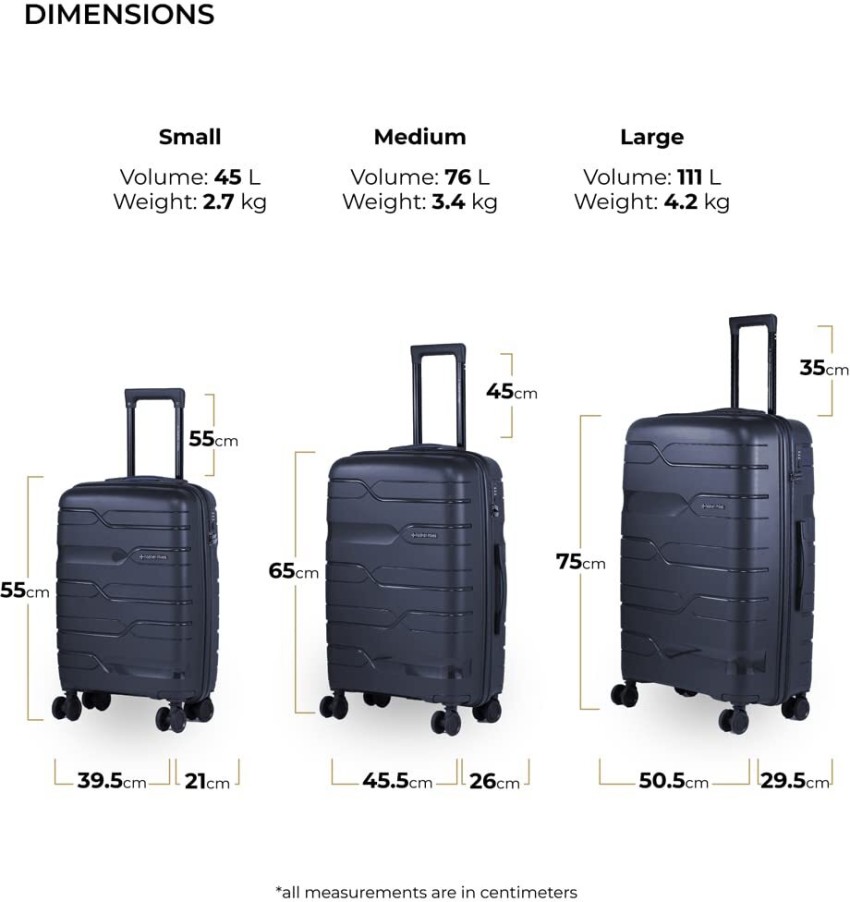 NASHER MILES Paris Hard sided Polypropylene Cabin Luggage Navy Blue 20 inch 55cm Trolley bag Cabin Suitcase 8 Wheels 20 inch Navy Blue Price in India Flipkart