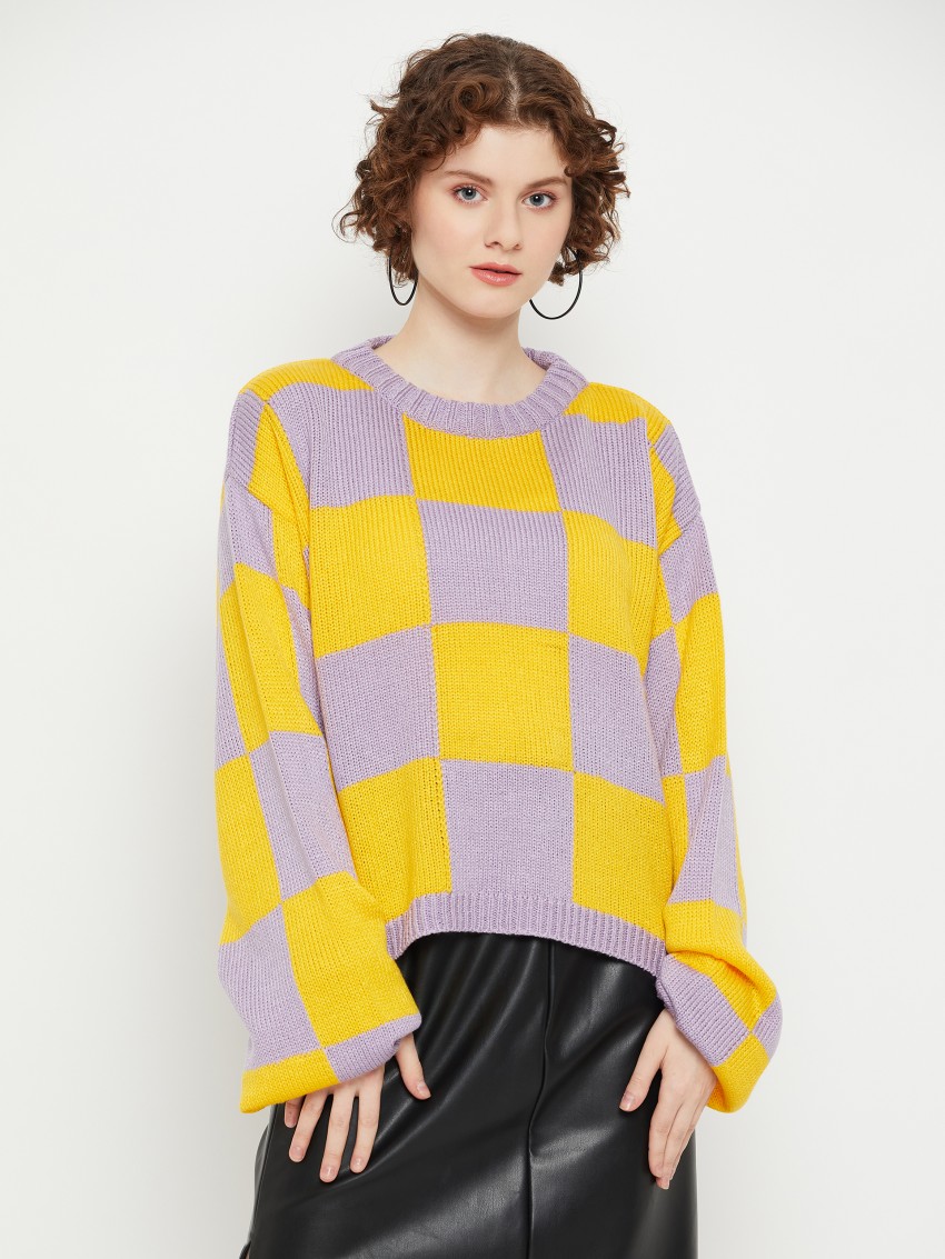 Yellow deals checkered sweater