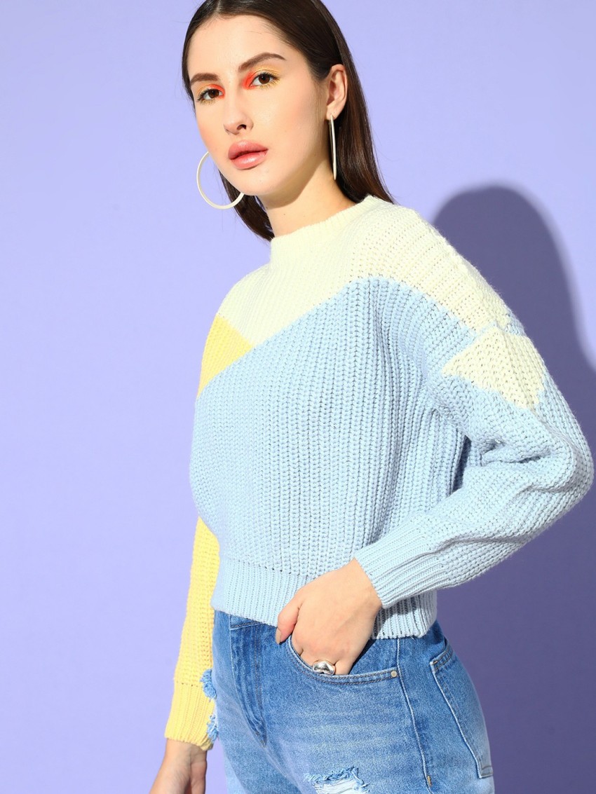 Color block waffle discount knit pullover windsor