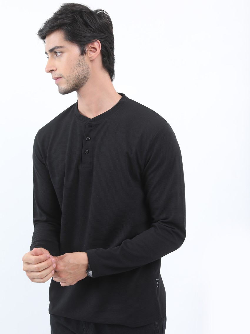 Men Long Sleeve Henley Tee – OXWHITE, 56% OFF