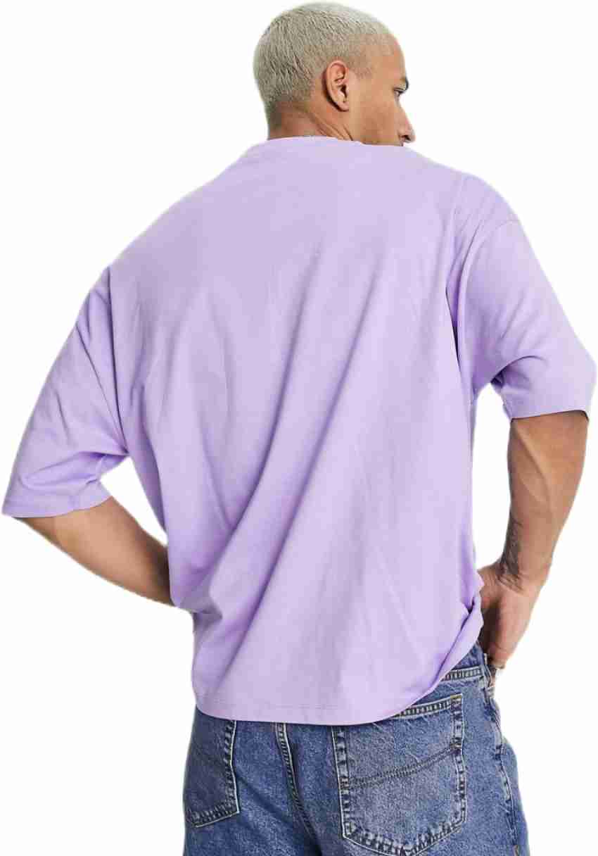 Kshs Typography Men Round Neck Purple T-shirt