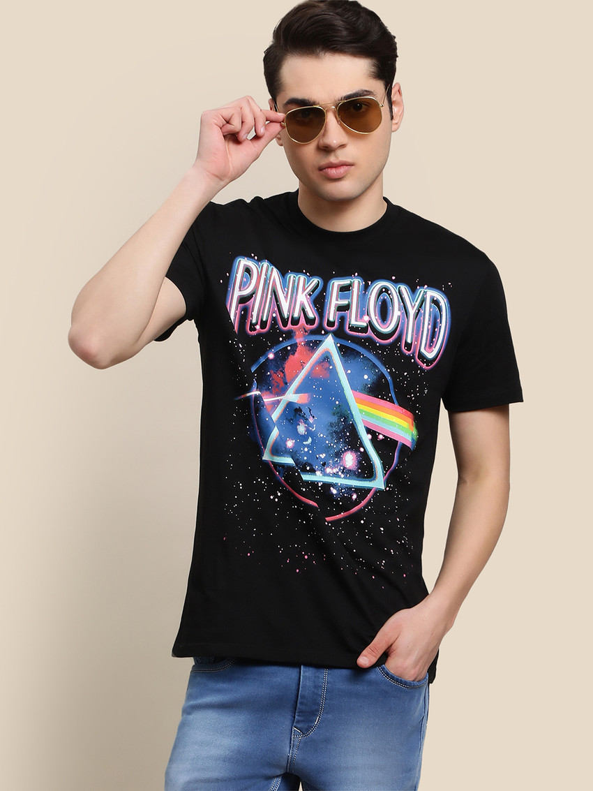 Free Authority Printed Typography Men Round Neck Black T Shirt