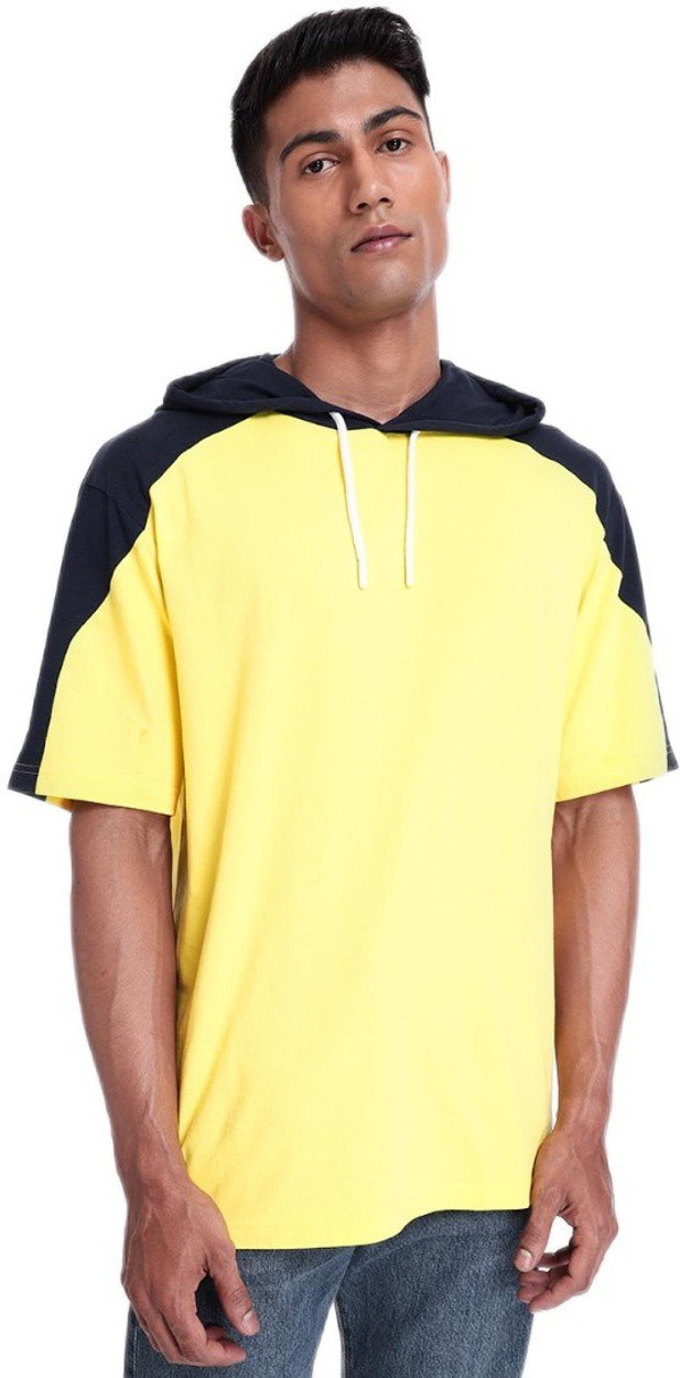BEWAKOOF Colorblock Men Hooded Neck Yellow T-Shirt - Buy BEWAKOOF  Colorblock Men Hooded Neck Yellow T-Shirt Online at Best Prices in India |  Flipkart.com