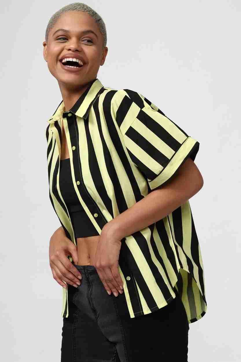 Black and white striped blouse forever 21 sale