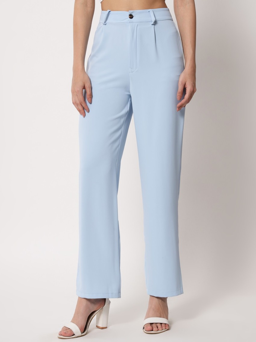 KOTTY Regular Fit Women Light Blue Trousers - Buy KOTTY Regular Fit Women  Light Blue Trousers Online at Best Prices in India
