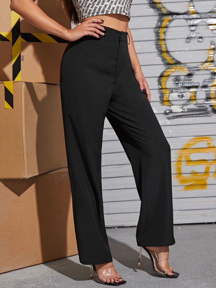 CHALODIA Regular Fit Women Black Trousers  Buy CHALODIA Regular Fit Women  Black Trousers Online at Best Prices in India  Flipkartcom