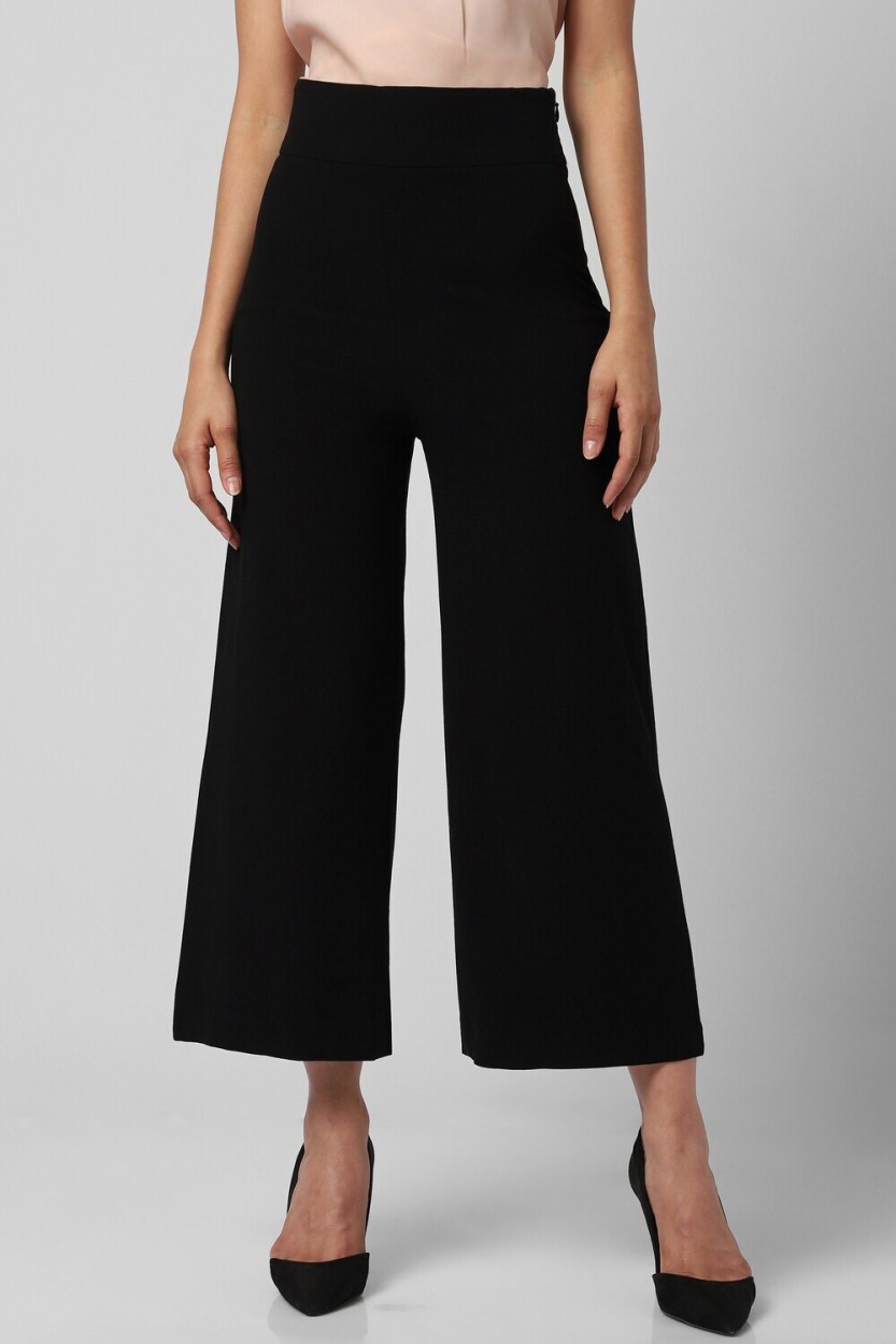 VAN HEUSEN Regular Fit Women Black Trousers - Buy VAN HEUSEN Regular Fit  Women Black Trousers Online at Best Prices in India