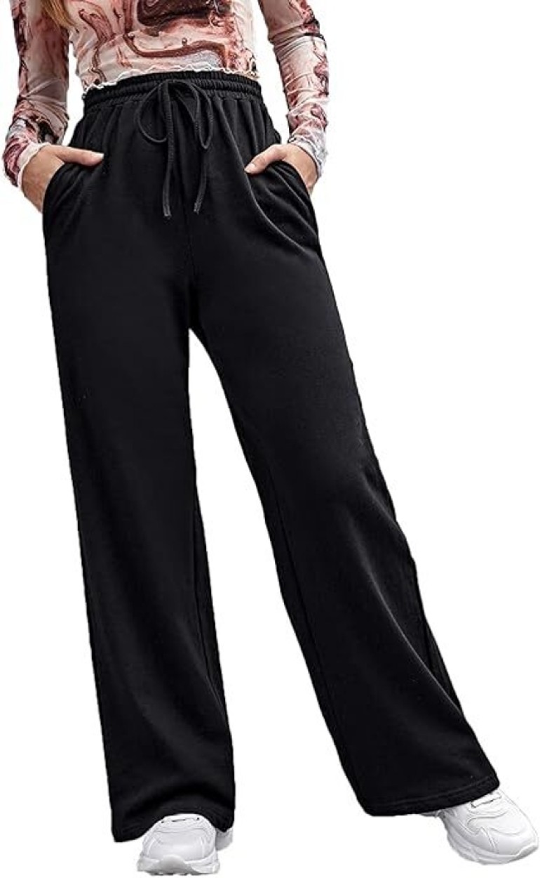 CLOTHINK India Regular Fit Women Black Trousers - Buy CLOTHINK India  Regular Fit Women Black Trousers Online at Best Prices in India