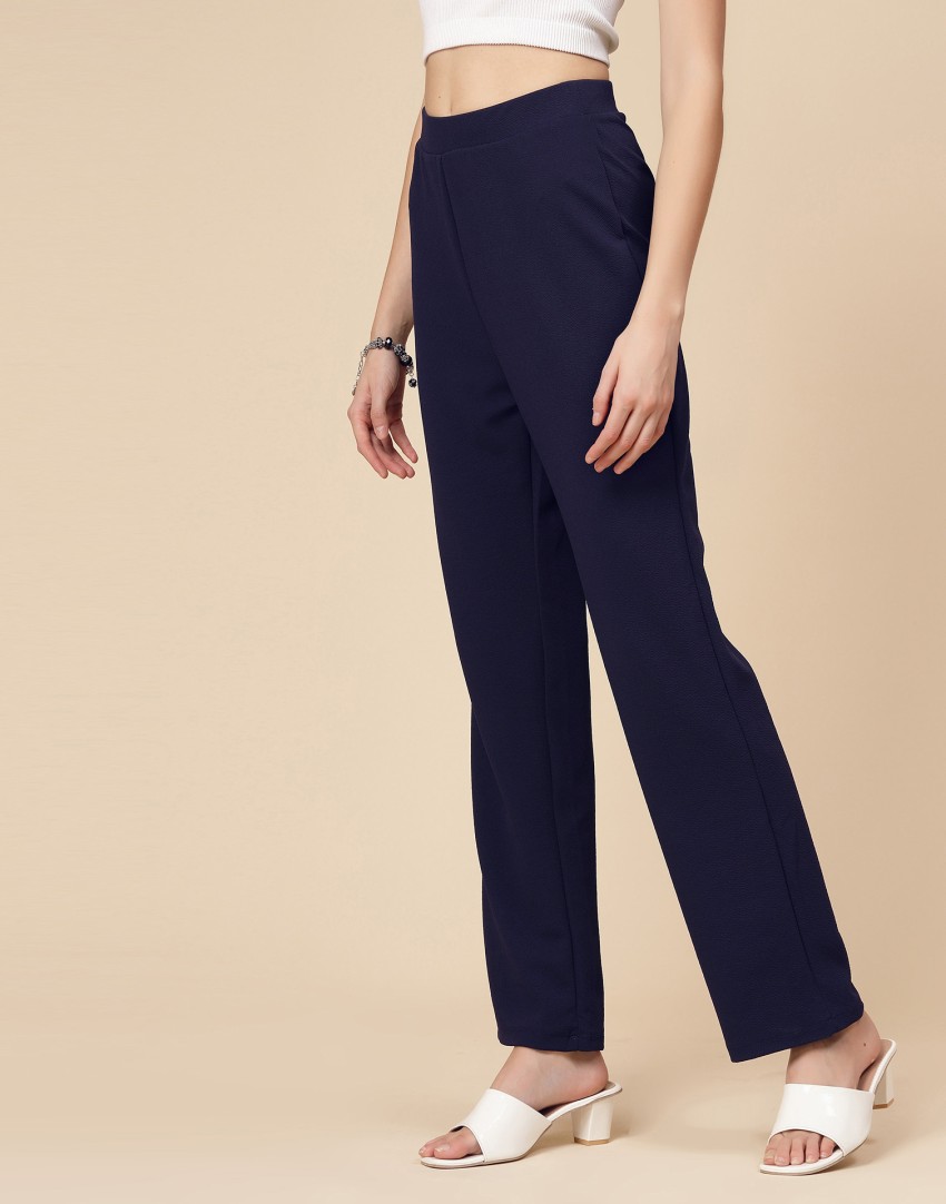 Selvia Regular Fit Women Blue Trousers - Buy Selvia Regular Fit Women Blue  Trousers Online at Best Prices in India
