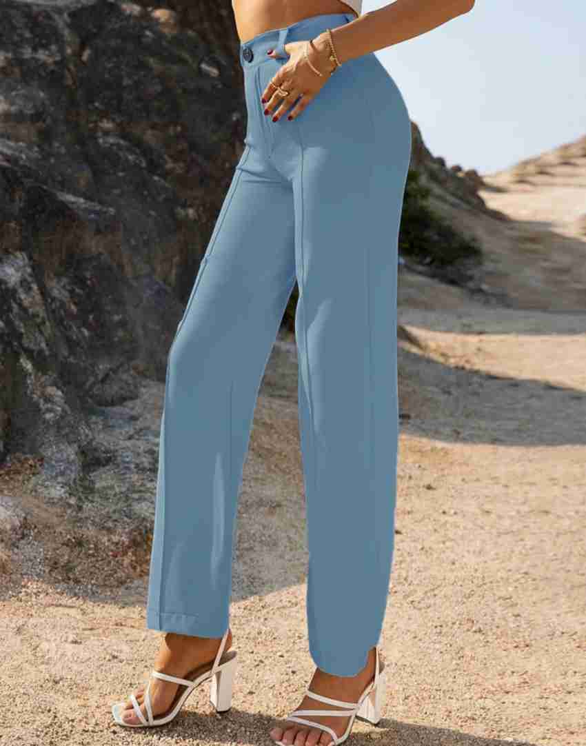 SR ENTERPRISE Regular Fit Women Light Blue Trousers - Buy SR ENTERPRISE  Regular Fit Women Light Blue Trousers Online at Best Prices in India